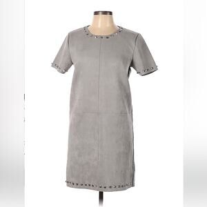 Beauty Women faux suede and silver stude short sleeved shift dress, size L or XL